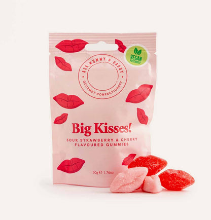 Big Kisses! Sour Strawberry & Cherry Flavoured Gummies