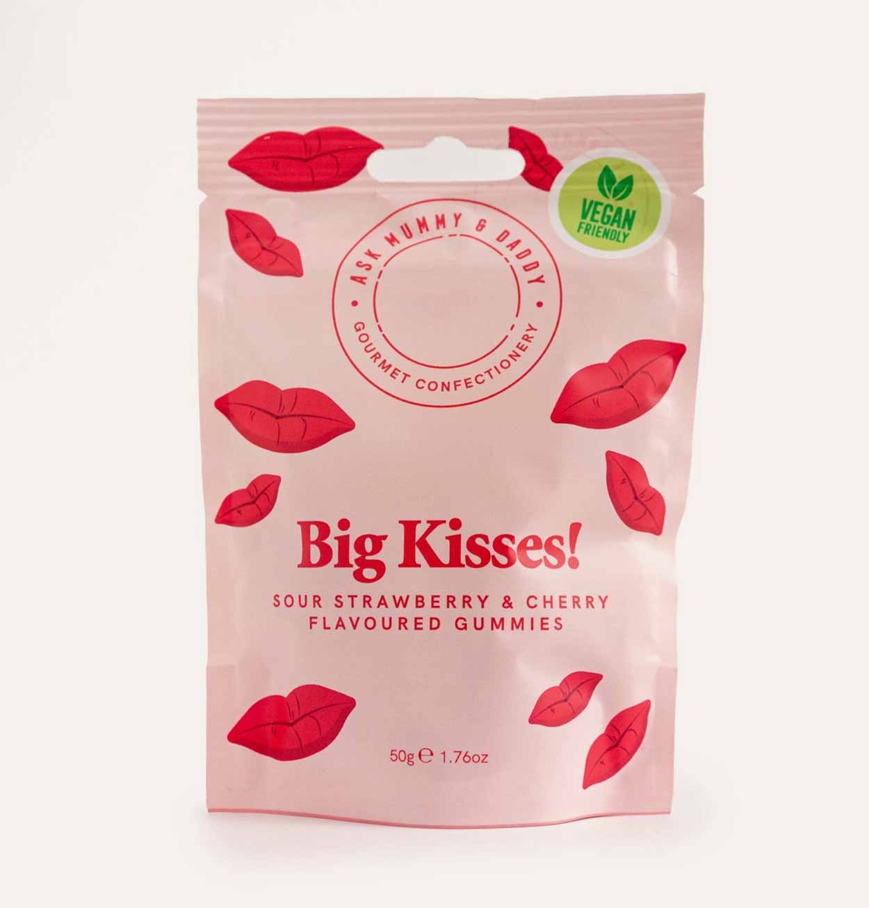 Big Kisses! Sour Strawberry & Cherry Flavoured Gummies