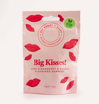 Big Kisses! Sour Strawberry & Cherry Flavoured Gummies