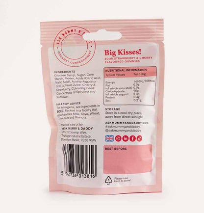 Big Kisses! Sour Strawberry & Cherry Flavoured Gummies